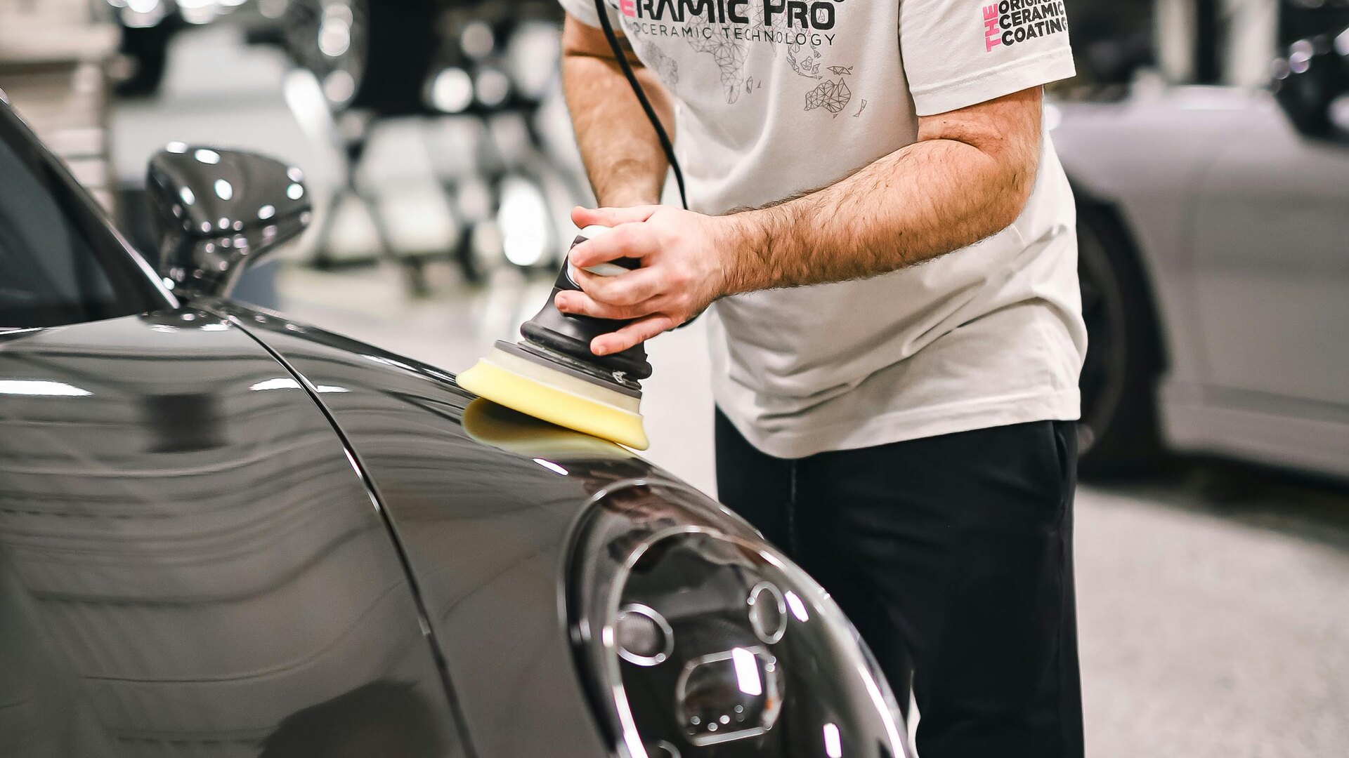 Automotive enthusiast documenting service on a personal car